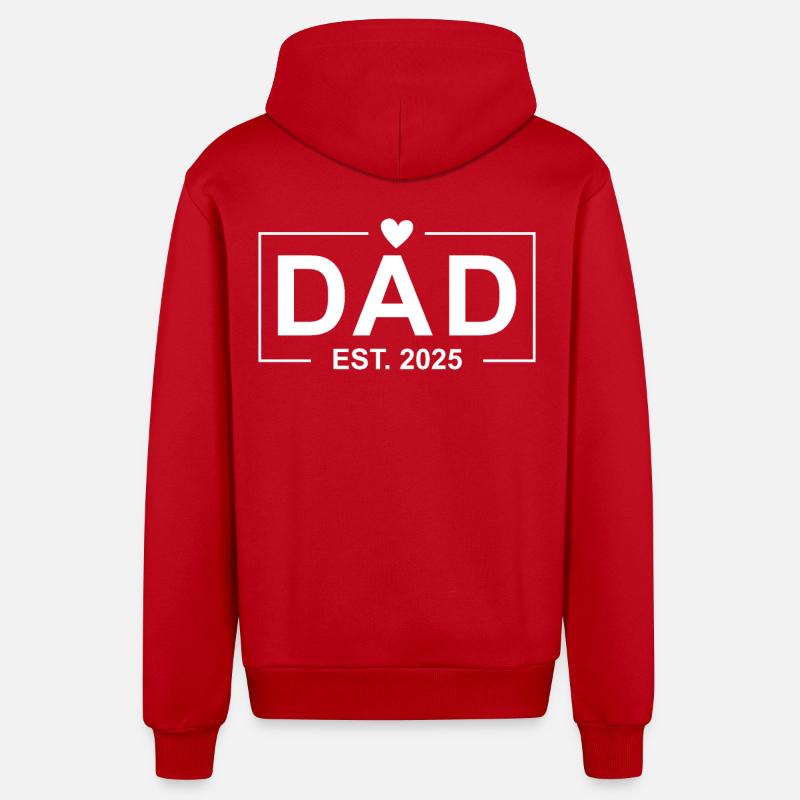 Papa Est 2025 - Veste à capuche bio décontractée fabriquée en UE - rouge