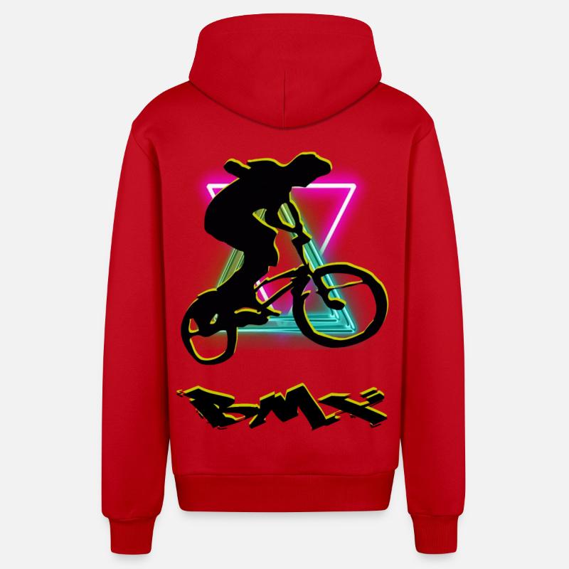 Vélo BMX - Veste à capuche bio décontractée fabriquée en UE - rouge