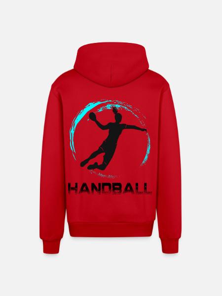 Handball - Veste à capuche bio décontractée fabriquée en UE - rouge