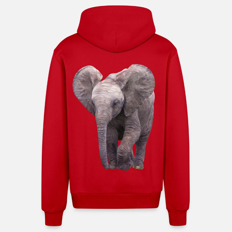 Elefäntchen - Veste à capuche bio décontractée fabriquée en UE - rouge