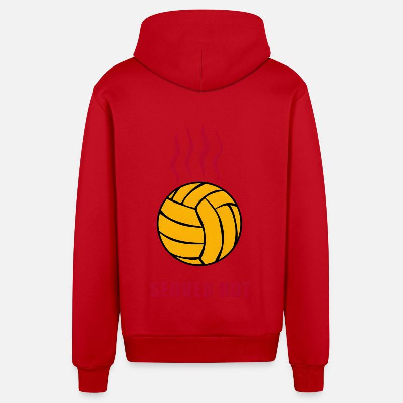 Servi chaud - Veste à capuche bio décontractée fabriquée en UE - rouge