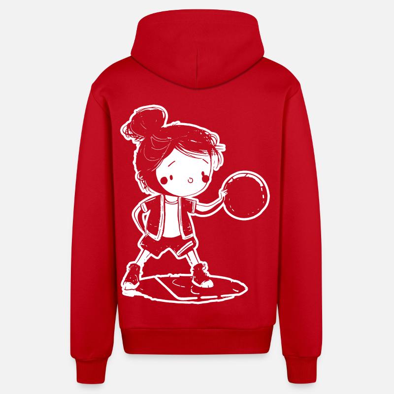 Petit basketteur - Veste à capuche bio décontractée fabriquée en UE - rouge