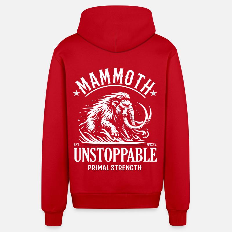 Mammoth Design – Primal Strength - Organic Relaxed Kapuzenjacke Made in EU - Rot