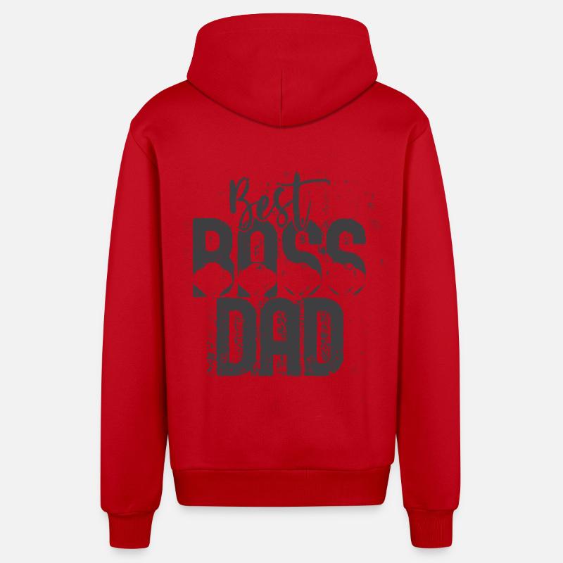 Best Dad Statement Tee - Veste à capuche bio décontractée fabriquée en UE - rouge