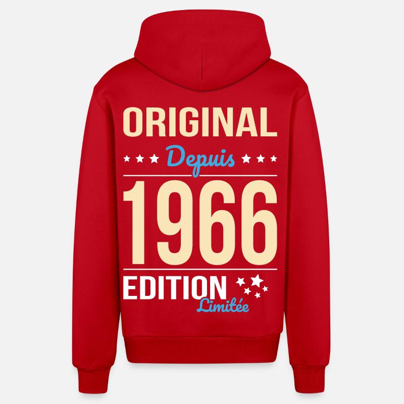 Original seit 1966 – 60-jähriges Jubiläum - Organic Relaxed Kapuzenjacke Made in EU - Rot