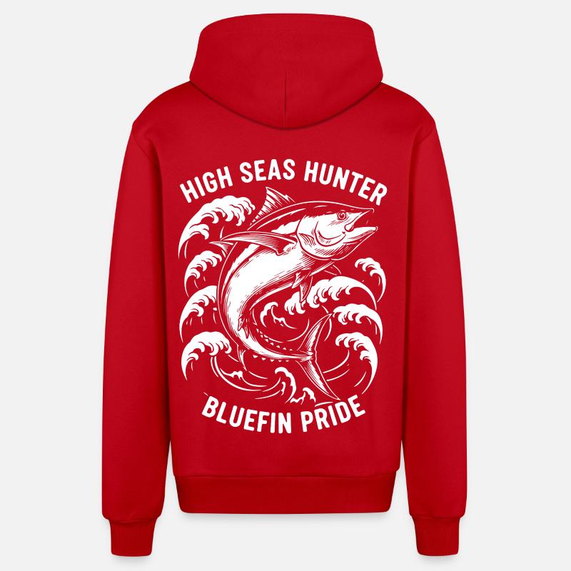 Seefischer Thunfisch-Blauflossenjäger - Organic Relaxed Kapuzenjacke Made in EU - Rot