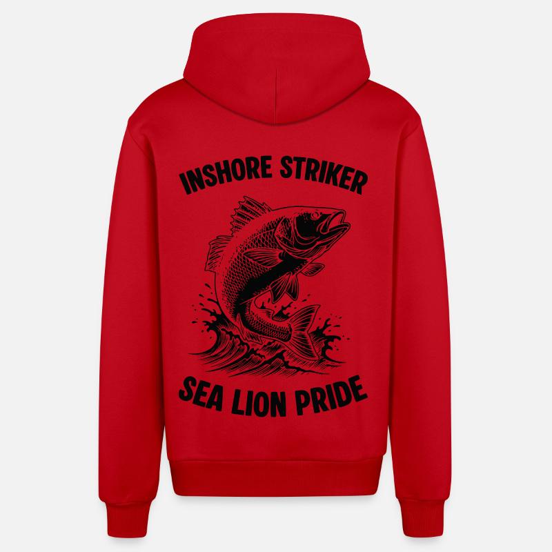 Pêche Mer Bar Sea Lion Pride - Veste à capuche bio décontractée fabriquée en UE - rouge