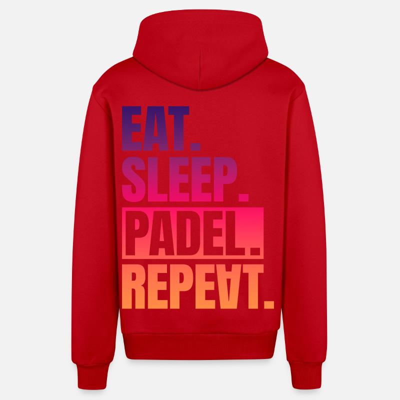 Manger dormir Padel répéter - Veste à capuche bio décontractée fabriquée en UE - rouge