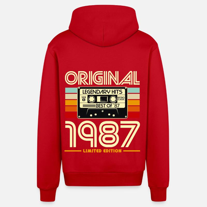 Original 1987 Limited Edition - Veste à capuche bio décontractée fabriquée en UE - rouge