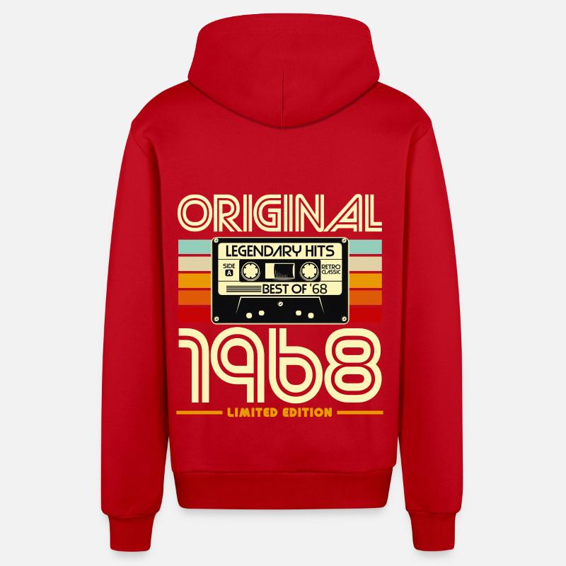 Original 1968 Édition Limitée - Veste à capuche bio décontractée fabriquée en UE - rouge