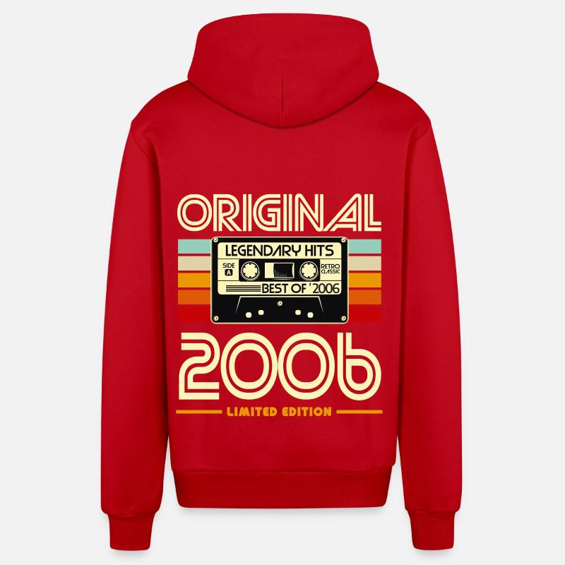 Original 2006 Édition Limitée Cassette - Veste à capuche bio décontractée fabriquée en UE - rouge