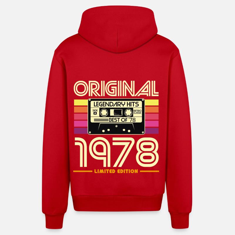 Cassette Retro 1978 Edition - Veste à capuche bio décontractée fabriquée en UE - rouge