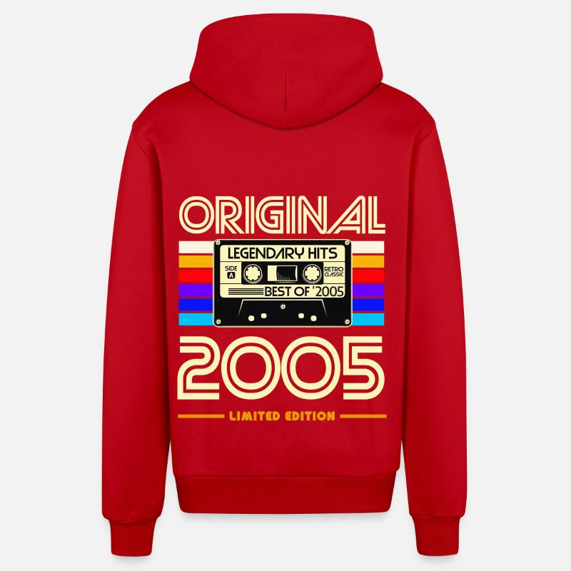 Original 2005 Limited Edition Cassette - Veste à capuche bio décontractée fabriquée en UE - rouge