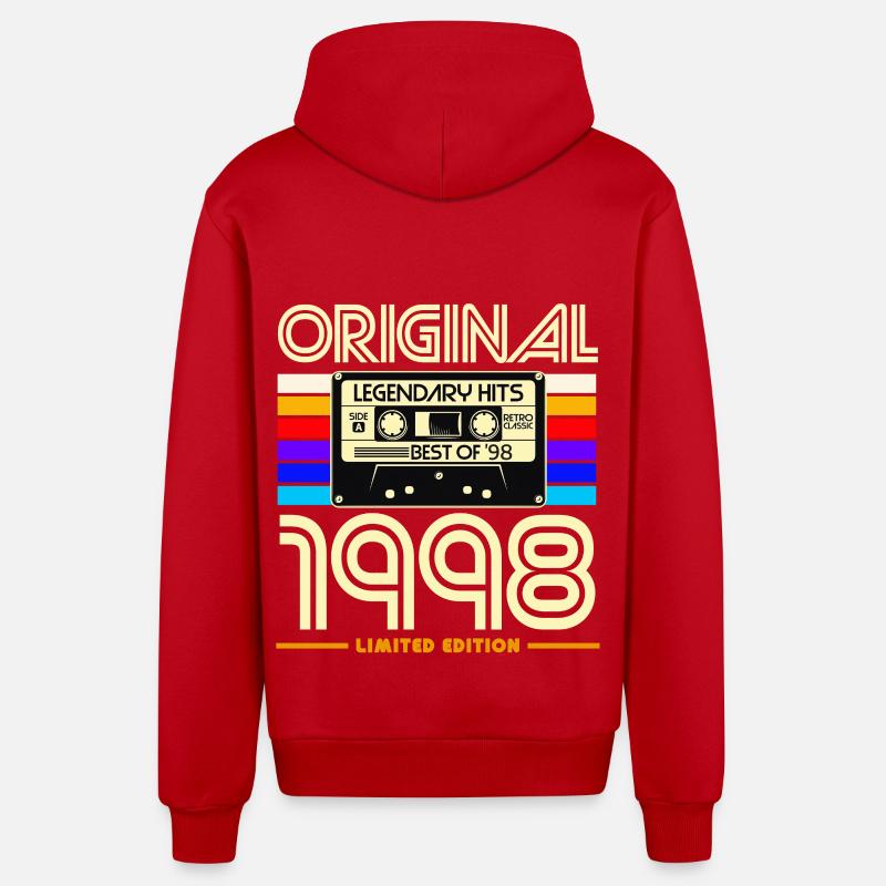Cassette Légendaire 1998 Édition limitée - Veste à capuche bio décontractée fabriquée en UE - rouge
