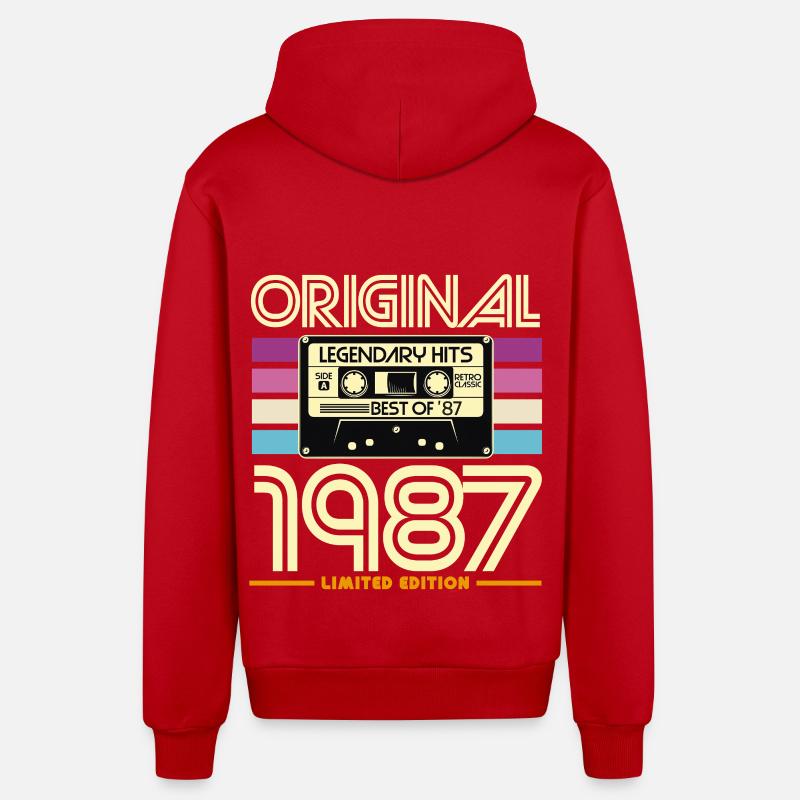Original 1987 Edition Limitée - Veste à capuche bio décontractée fabriquée en UE - rouge