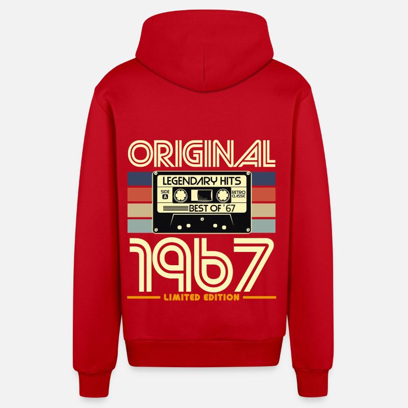 Original 1967 Cassette Retro Edition - Veste à capuche bio décontractée fabriquée en UE - rouge