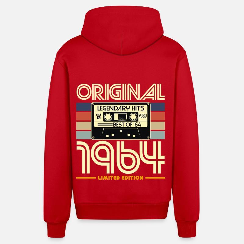 Original 1964 Limited Edition - Veste à capuche bio décontractée fabriquée en UE - rouge