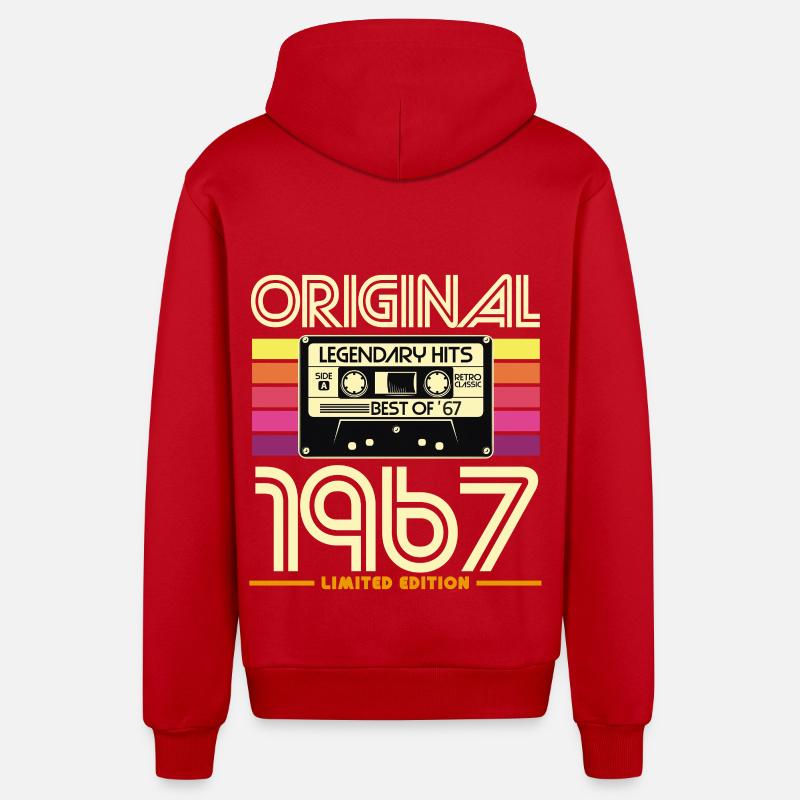 Original 1967 Limited Edition - Veste à capuche bio décontractée fabriquée en UE - rouge