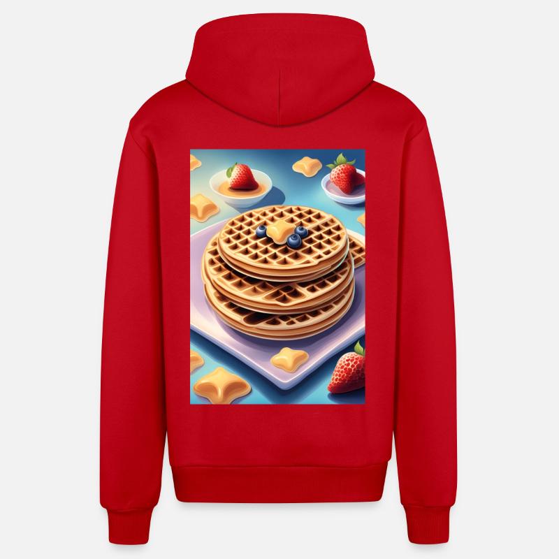 Gros tas de crêpes - Veste à capuche bio décontractée fabriquée en UE - rouge