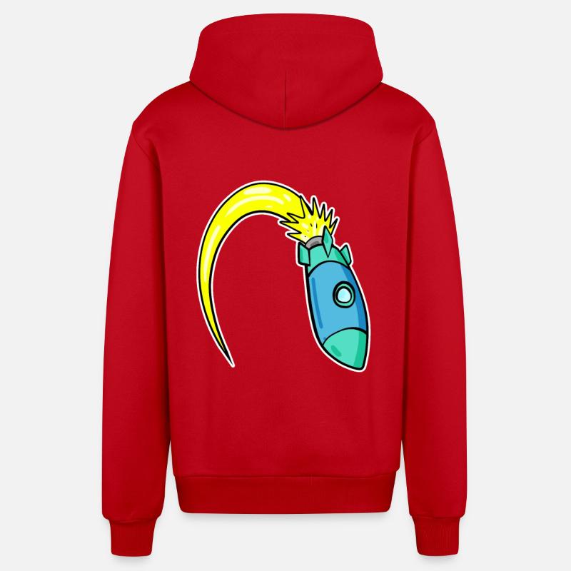 Fusée - Veste à capuche bio décontractée fabriquée en UE - rouge