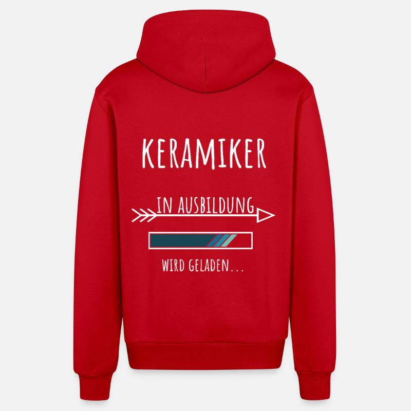 Keramiker Ausbildung Beruf Geschenk - Organic Relaxed Kapuzenjacke Made in EU - Rot