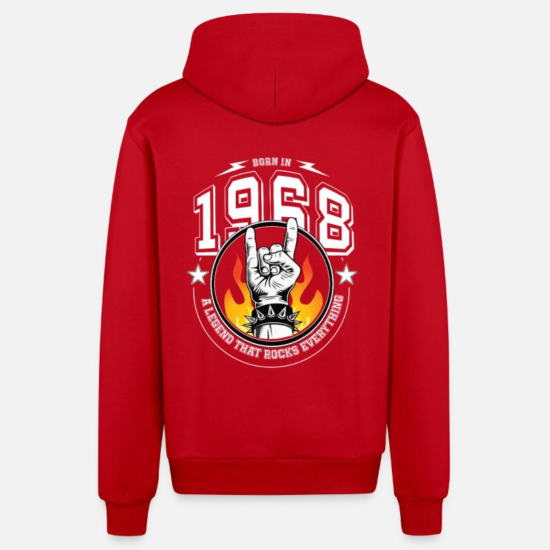 1968 Anniversaire, tout bascule - Veste à capuche bio décontractée fabriquée en UE - rouge