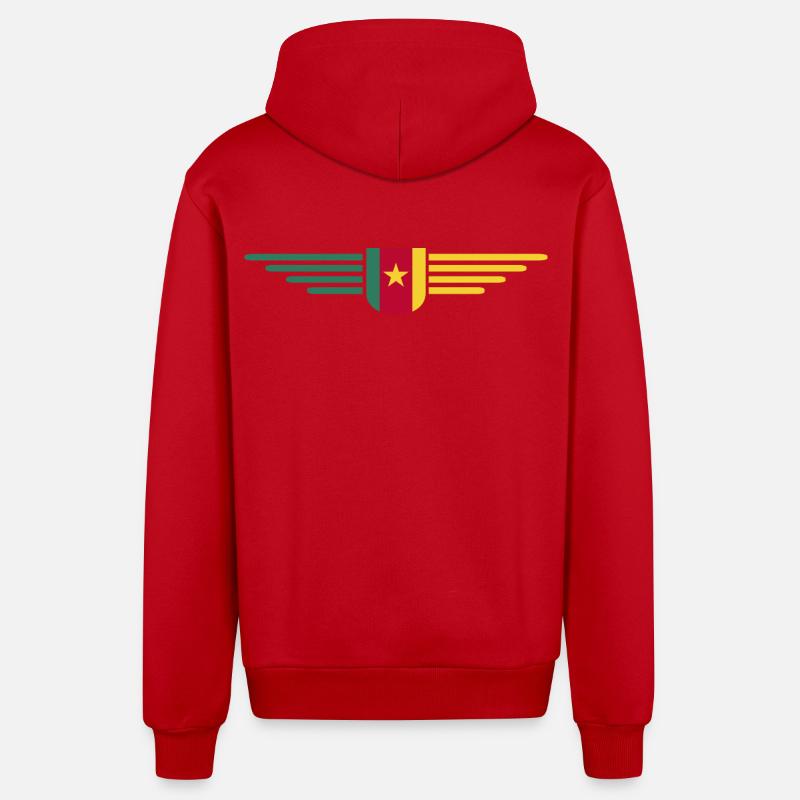 Cameroon Design – Pride and Diversity - Organic Relaxed Hooded Jacket Made in EU - red