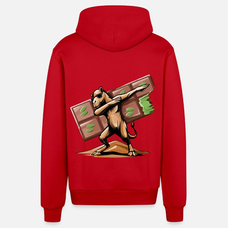 Dabbing Dromedar und Dubai-Vibes - Organic Relaxed Kapuzenjacke Made in EU - Rot