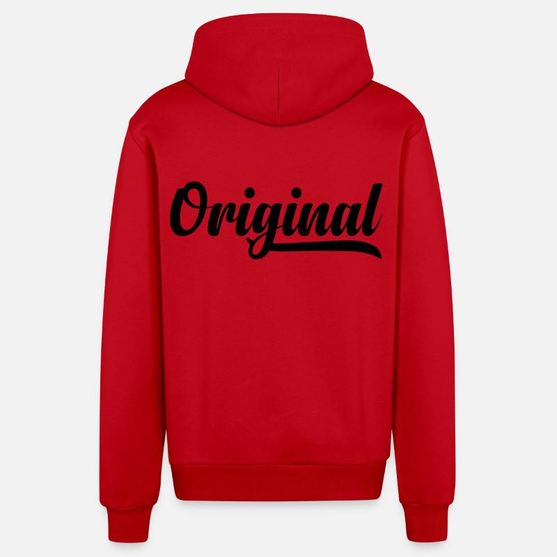 Langue source - Veste à capuche bio décontractée fabriquée en UE - rouge