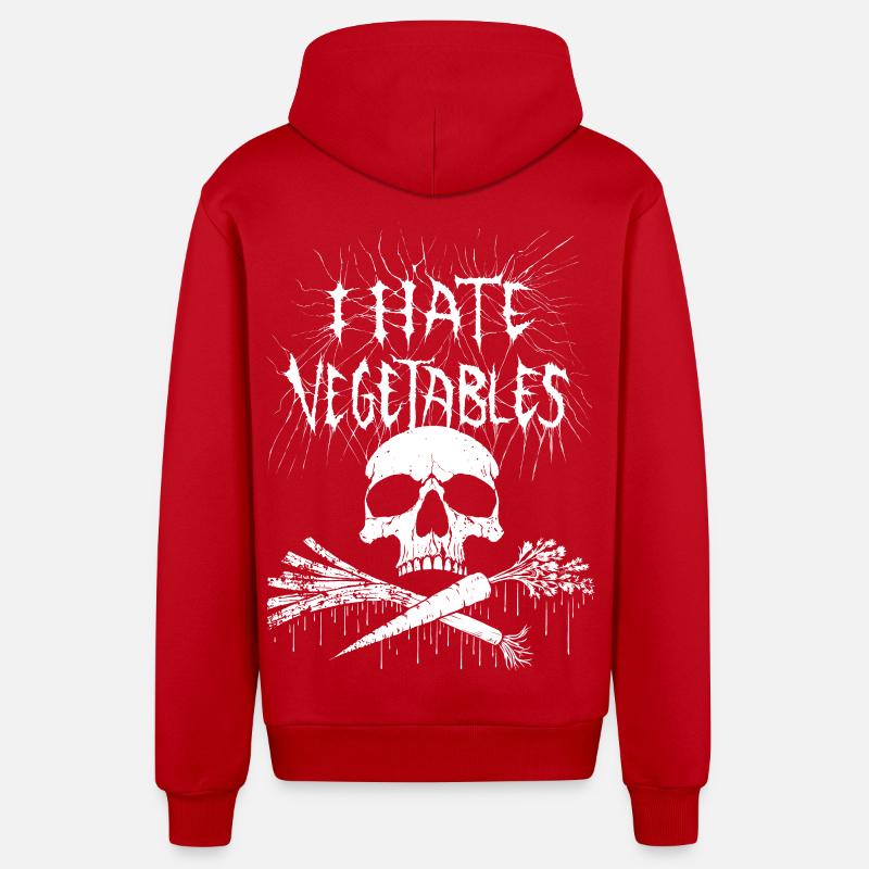 I hate vegetables! - Organic Relaxed Hooded Jacket Made in EU - red