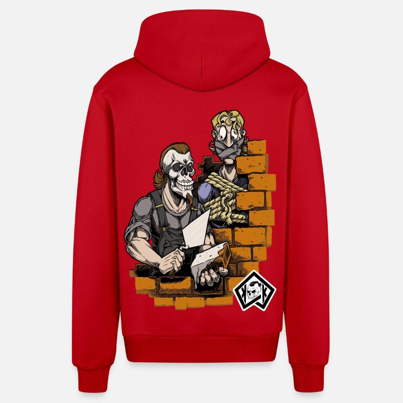 Bricklayer, master mason, craftsman, construction technician - Organic Relaxed Hooded Jacket Made in EU - red