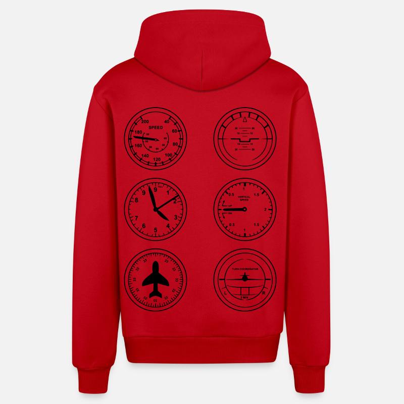 Instruments de vol - Veste à capuche bio décontractée fabriquée en UE - rouge