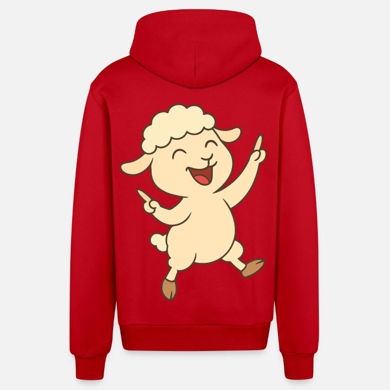 Tanzendes Lämmchen - Organic Relaxed Kapuzenjacke Made in EU - Rot