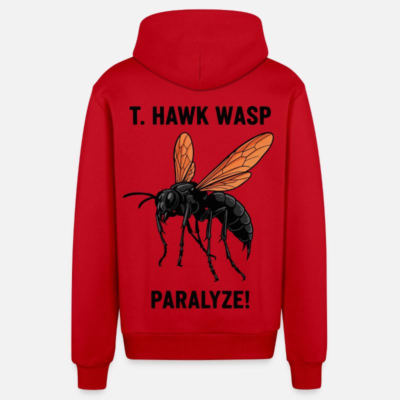 Guêpe Pepsis Danger Paralyse Tarantula Hawk - Veste à capuche bio décontractée fabriquée en UE - rouge
