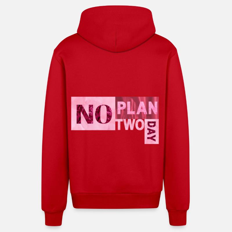 No Plan two day - Organic Relaxed Hooded Jacket Made in EU - red