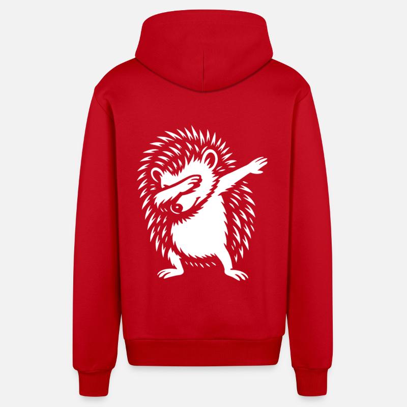 Dabbing Igel - Dab Dance - Geschenk - Organic Relaxed Kapuzenjacke Made in EU - Rot