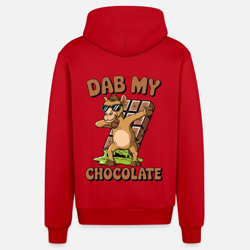 Dubaï Dab my Chocolate - Veste à capuche bio décontractée fabriquée en UE - rouge