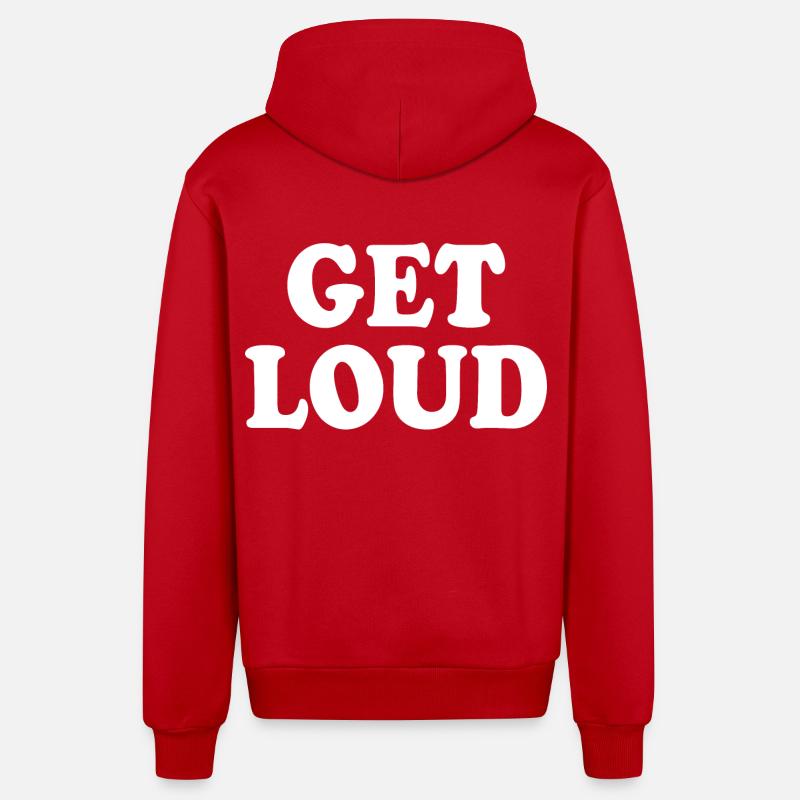 Get loud - Veste à capuche bio décontractée fabriquée en UE - rouge