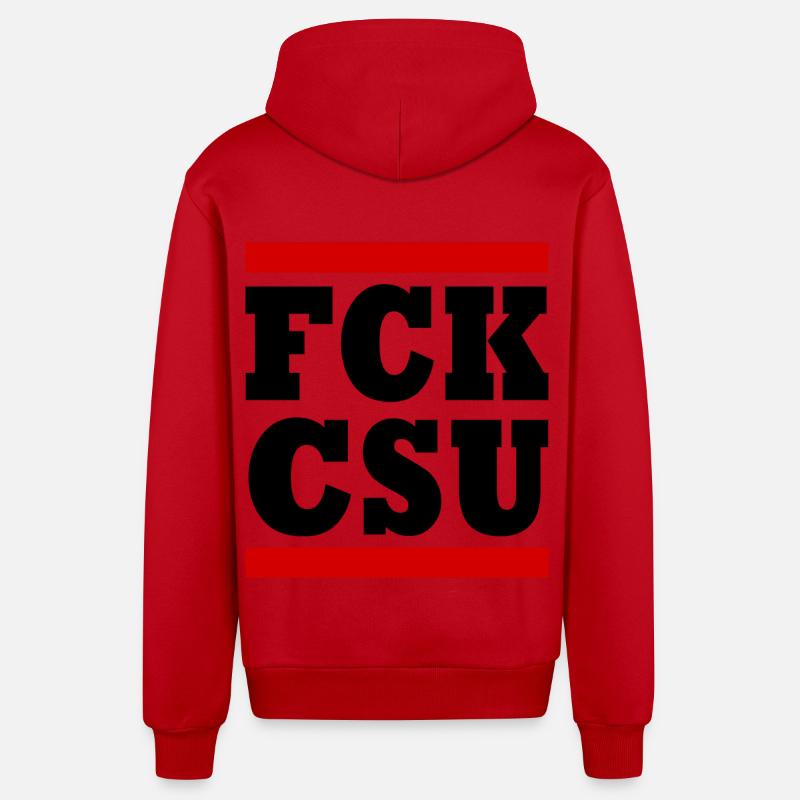 Fck csu - Veste à capuche bio décontractée fabriquée en UE - rouge