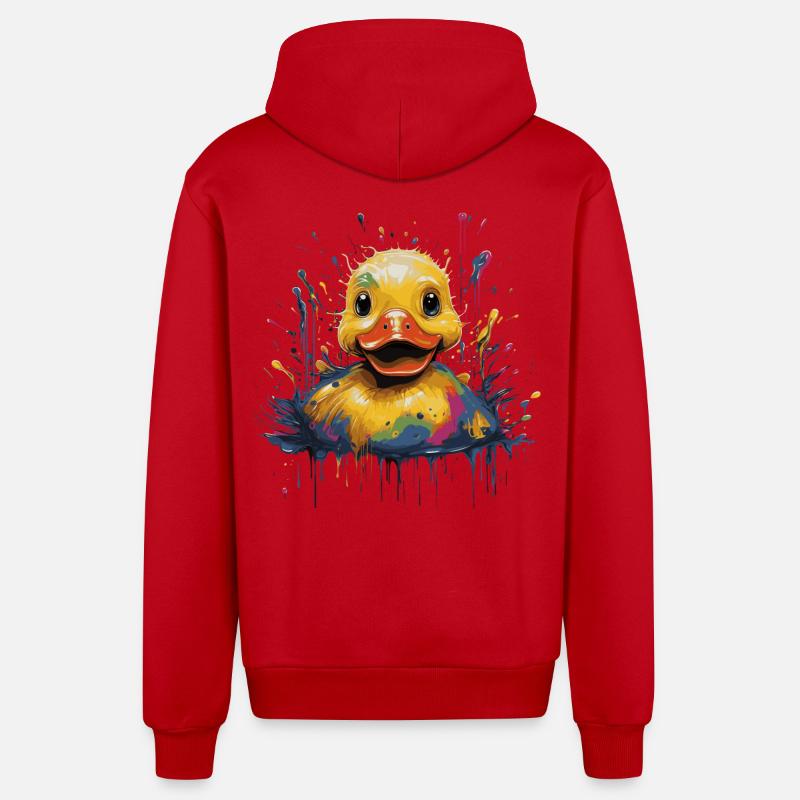 Gummiente - Organic Relaxed Kapuzenjacke Made in EU - Rot
