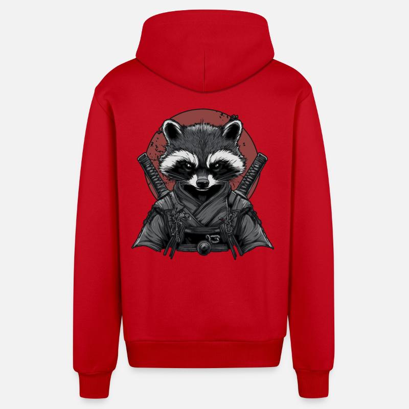 Ninja raton laveur - Veste à capuche bio décontractée fabriquée en UE - rouge