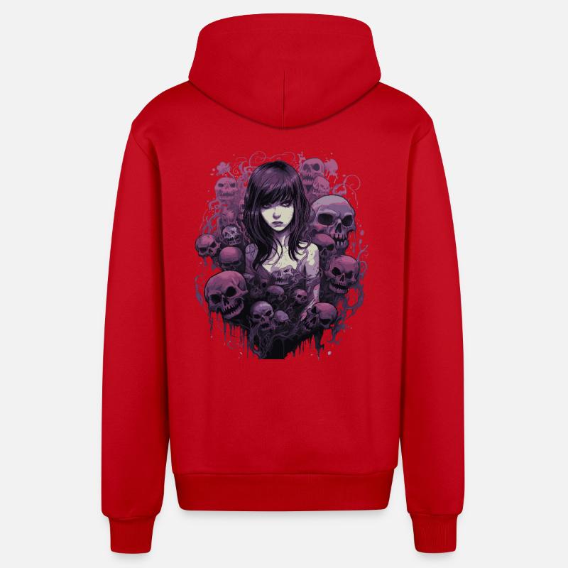 Emo Horrorpunk Mädchen - Organic Relaxed Kapuzenjacke Made in EU - Rot