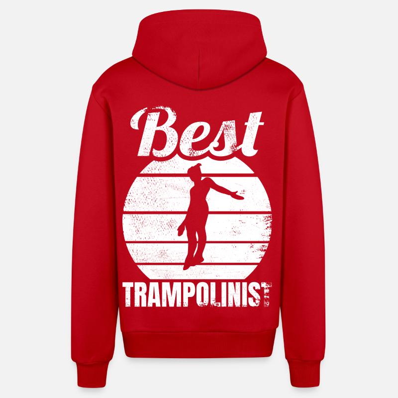 Drôle de pull trampoline - Veste à capuche bio décontractée fabriquée en UE - rouge