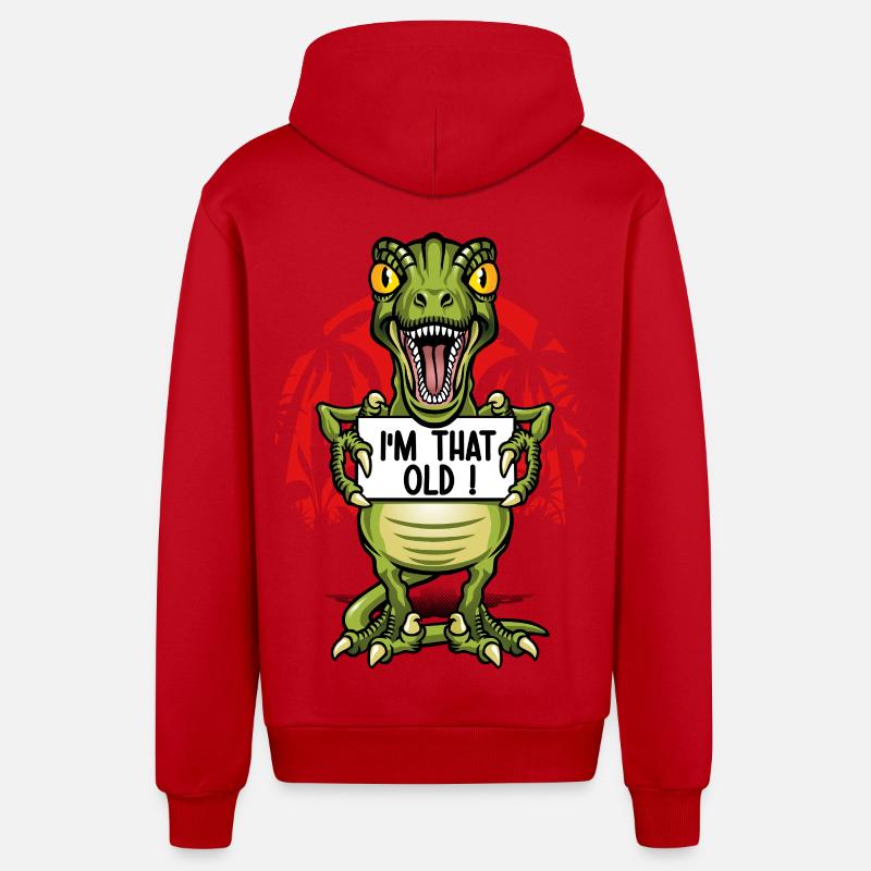 Ich bin ein alter Dinosaurier - Organic Relaxed Kapuzenjacke Made in EU - Rot
