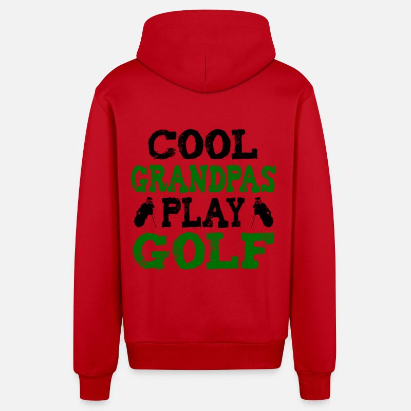 Cool grandpas play golf - Veste à capuche bio décontractée fabriquée en UE - rouge