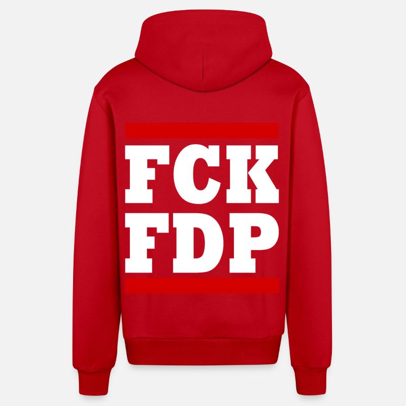 Fck fdp - Veste à capuche bio décontractée fabriquée en UE - rouge