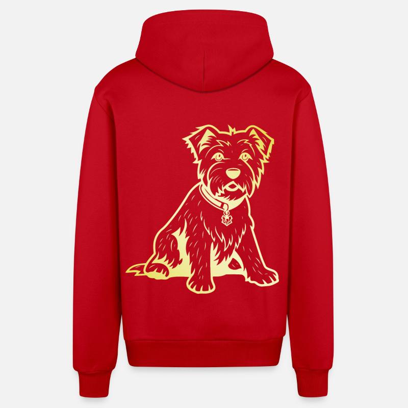West Highland White Terrier - Veste à capuche bio décontractée fabriquée en UE - rouge