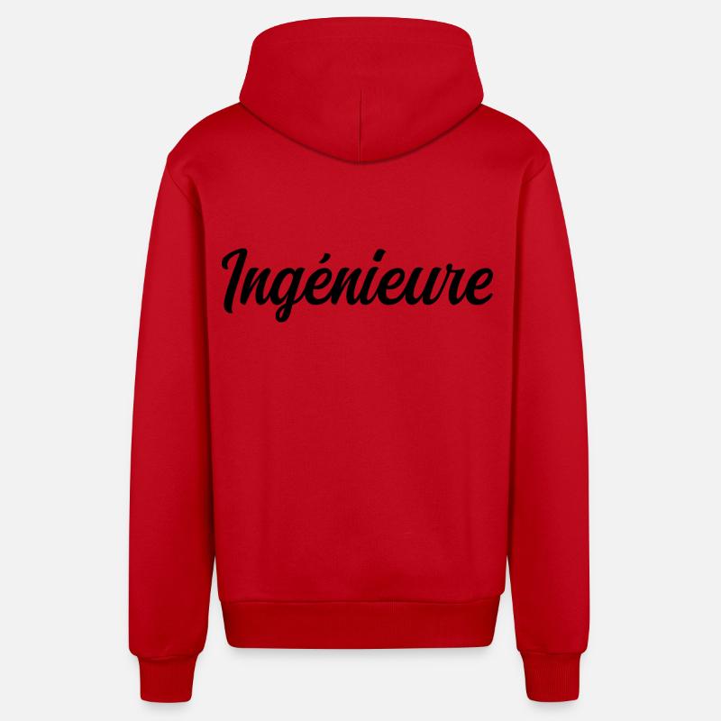 Technical Design Engineer Science Project - Organic Relaxed Hooded Jacket Made in EU - red