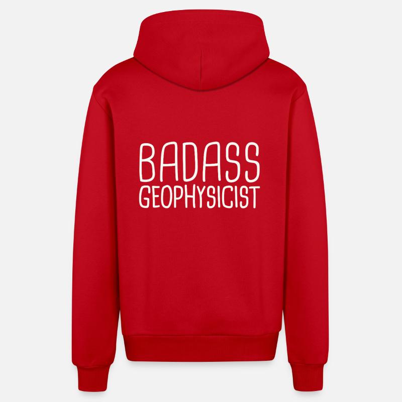 Géophysicien Badass Geophysics - Veste à capuche bio décontractée fabriquée en UE - rouge