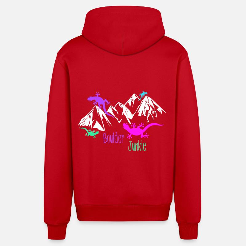 boulder bouldern boulderer boulding - Organic Relaxed Kapuzenjacke Made in EU - Rot
